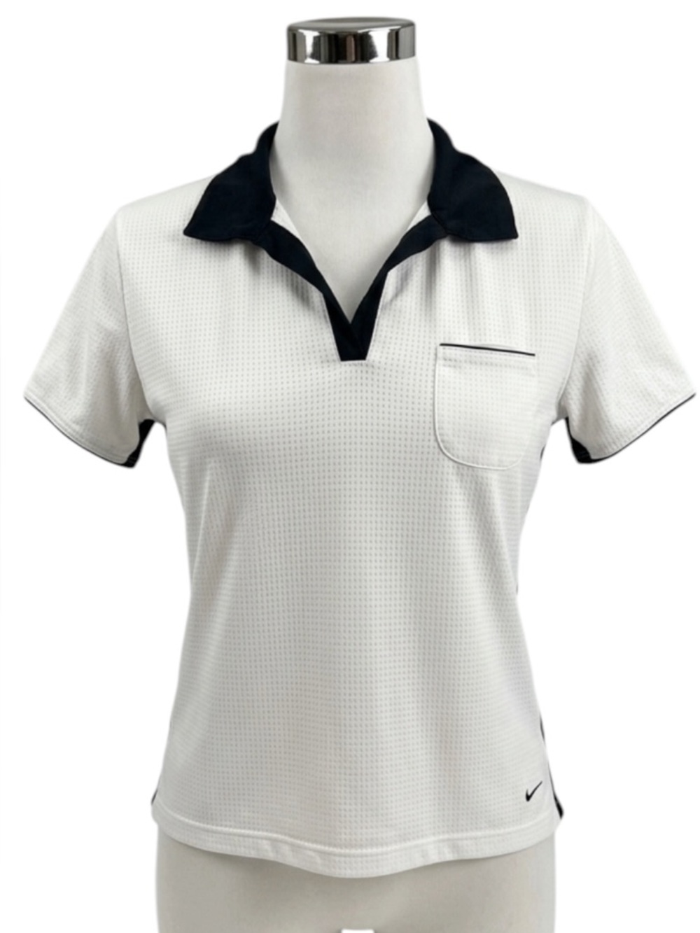 Nike Dri-Fit Women’s Polo Top White/Black Trim
Size Large